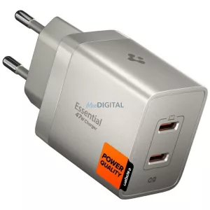 Spigen Essential EE472EU-GAN 47W 2xUSB-C hálózati töltő - titán