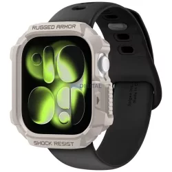   Spigen Rugged Armor Pro szíj Apple Watch 10 / 11 42 mm-es modellhez, bézs színben