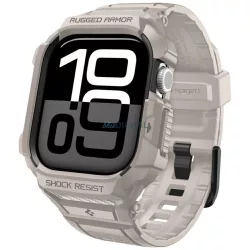   Spigen Rugged Armor Pro V2 szíj Apple Watch 10 / 11 42 mm-es modellhez, bézs színben