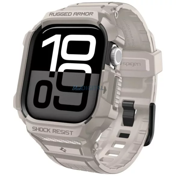 Spigen Rugged Armor Pro V2 szíj Apple Watch 10 / 11 42 mm-es modellhez, bézs színben