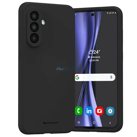 Mercury Silicone tok Samsung Galaxy A36 - fekete