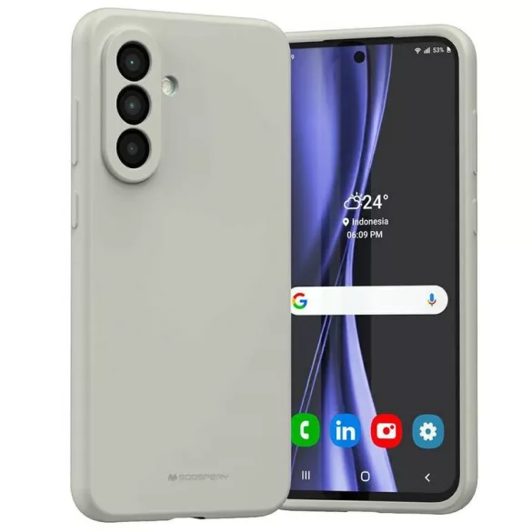 Mercury Silicone tok Samsung Galaxy A56 - világosszürke