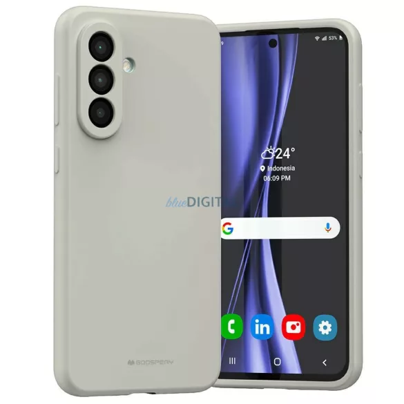 Mercury Silicone tok Samsung Galaxy A56 - világosszürke