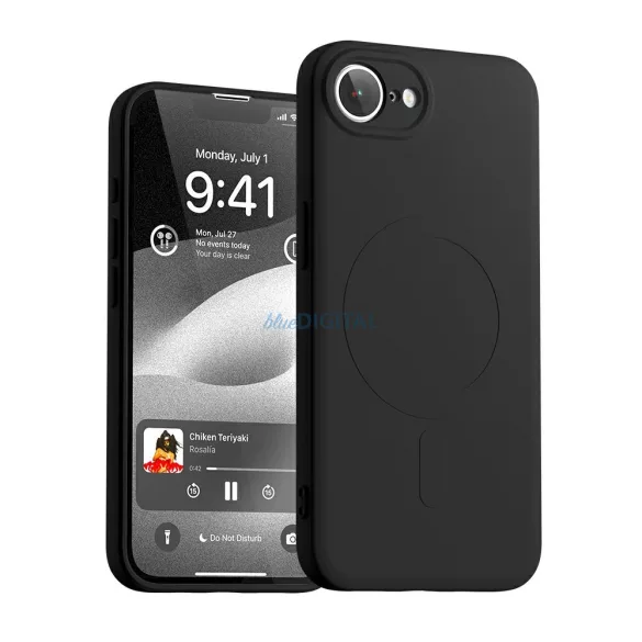 Mercury Semi-Silicone MagSafe-kompatibilis tok iPhone 16e - fekete
