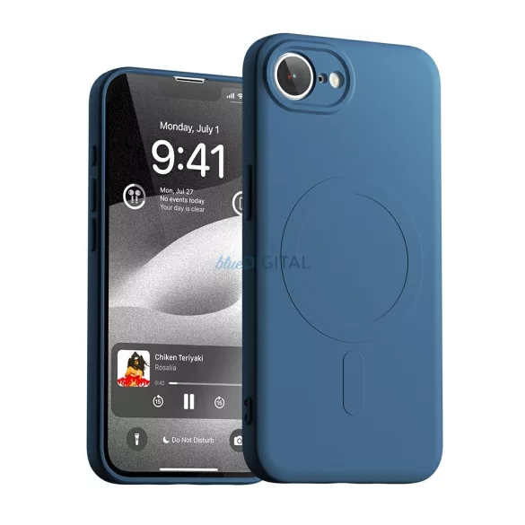 Mercury Semi-Silicone MagSafe-kompatibilis tok iPhone 16e - kék