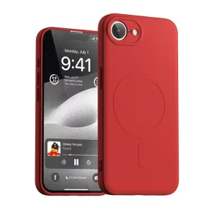 Mercury Semi-Silicone MagSafe-kompatibilis tok iPhone 16e - piros