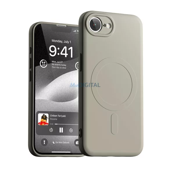 Mercury Semi-Silicone MagSafe-kompatibilis tok iPhone 16e - világosszürke