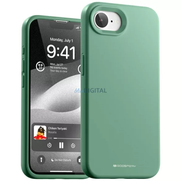 Mercury Silicone tok iPhone 16e - zöld