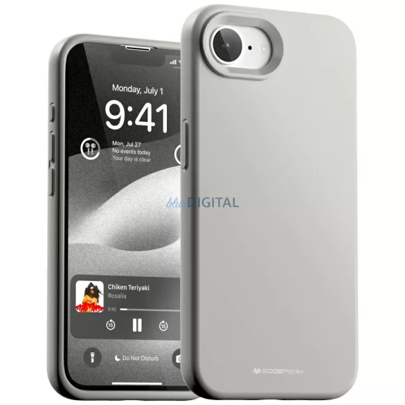 Mercury Silicone tok iPhone 16e - világosszürke