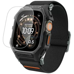   Spigen Lite Fit PRO szíj + edzett üveg Apple Watch Ultra 1 / 2 / 3 (49mm) - fekete