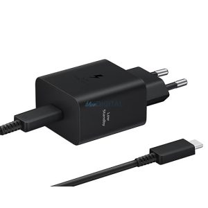 Samsung EP-T4511XBEGEU gyári hálózati töltő 1xUSB-C csatlakozással és Type-C - Type-C kábellel PD 3A 45W - fekete