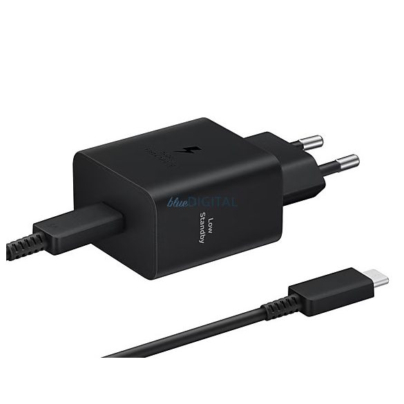 Samsung EP-T4511XBEGEU gyári hálózati töltő 1xUSB-C csatlakozással és Type-C - Type-C kábellel PD 3A 45W - fekete