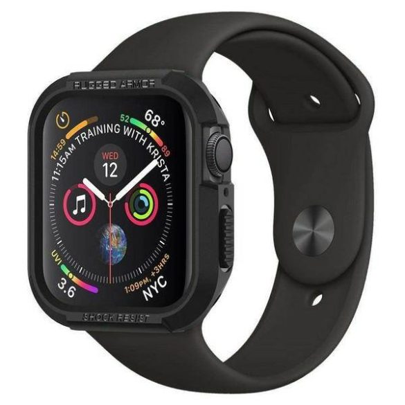 Spigen Rugged Armor Apple Watch 4/5/6/7/ SE 44/45mm fekete tok