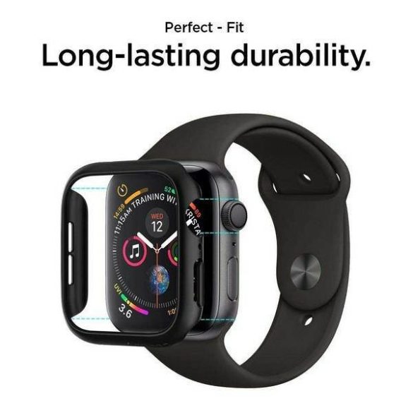 Spigen Thin Fit Apple Watch 4/5/6//7/SE 44/45 mm fekete védőtok az órára