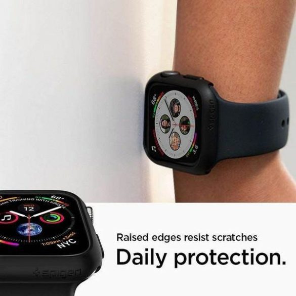 Spigen Thin Fit Apple Watch 4/5/6//7/SE 44/45 mm fekete védőtok az órára