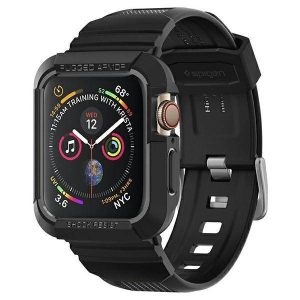 Spigen Rugged Armor Pro Apple Watch 4/5/6/7/SE 44/45mm fekete tok