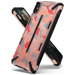 Ringke Dual X iPhone Xs Max rózsaszín terepmintás tok