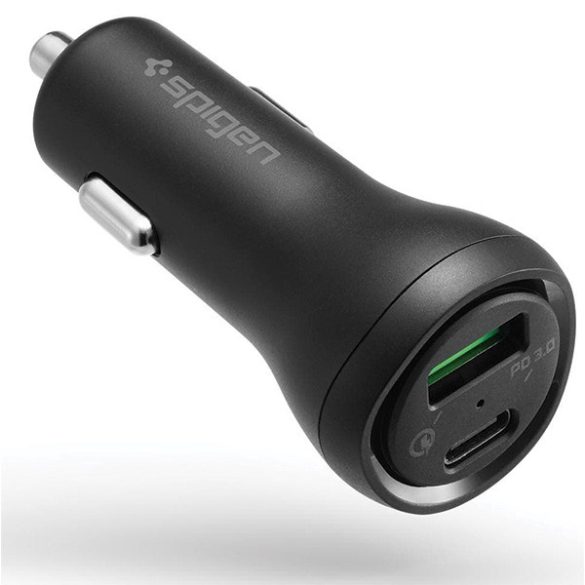 Töltő Spigen F31QC Steadiboost PD27W 1xUSB-C 1xUSB-A fekete 000CP25597