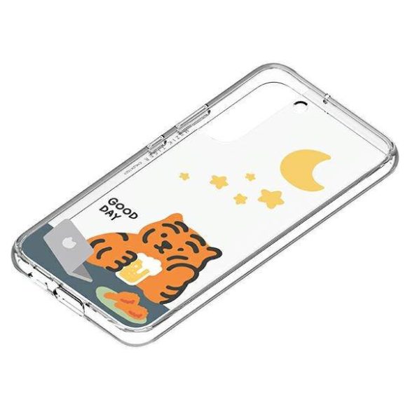 Panel Samsung GP-TOU021HOMOW Tok Frame Cover Galaxy S22+ Muzik Tiger fehér tok