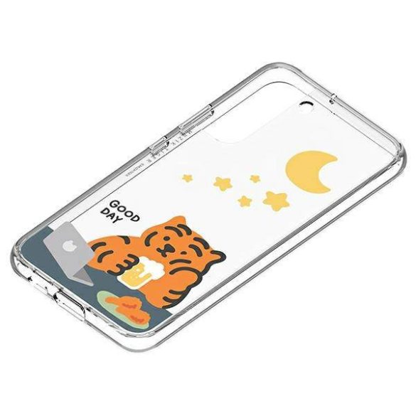 Panel Samsung GP-TOU021HOSOW Tok Frame Cover Galaxy S22 Muzik Tiger fehér tok