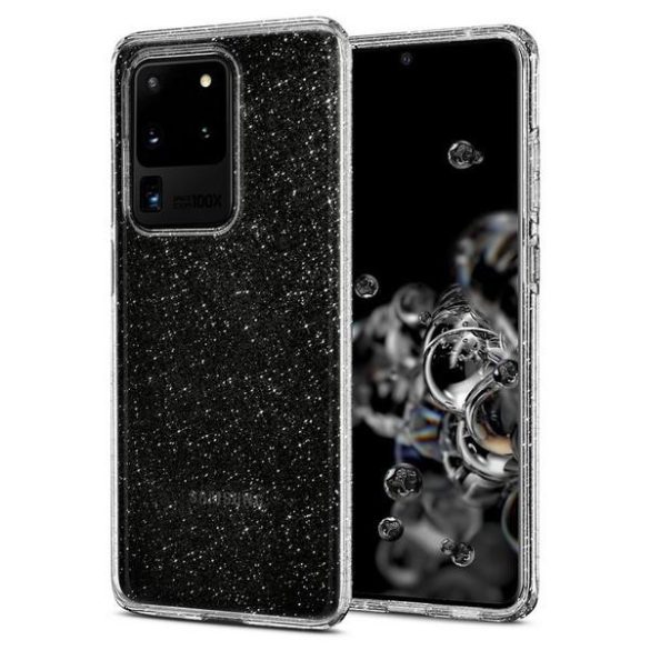 Spigen Liquid Crystal Glitter tok Samsung Galaxy S20 Ultra - átlátszó