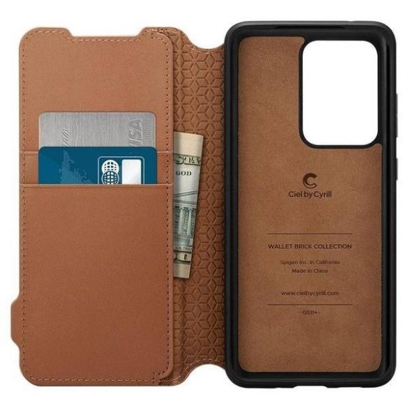 Spigen Ciel Wallet könyvtok Samsung Galaxy S20 Ultra 4G/5G - barna