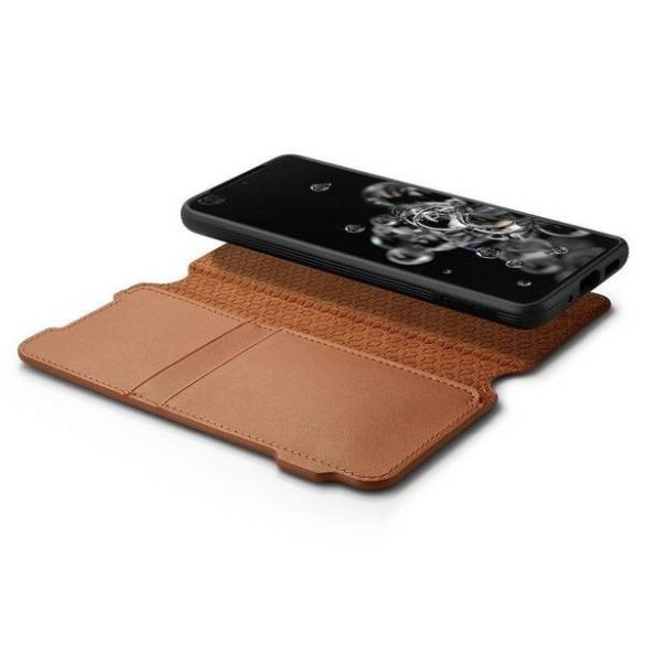 Spigen Ciel Wallet könyvtok Samsung Galaxy S20 Ultra 4G/5G - barna