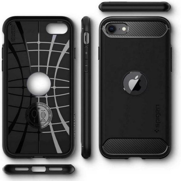 Spigen Rugged Armor iPhone SE2020/SE 2022 fekete tok