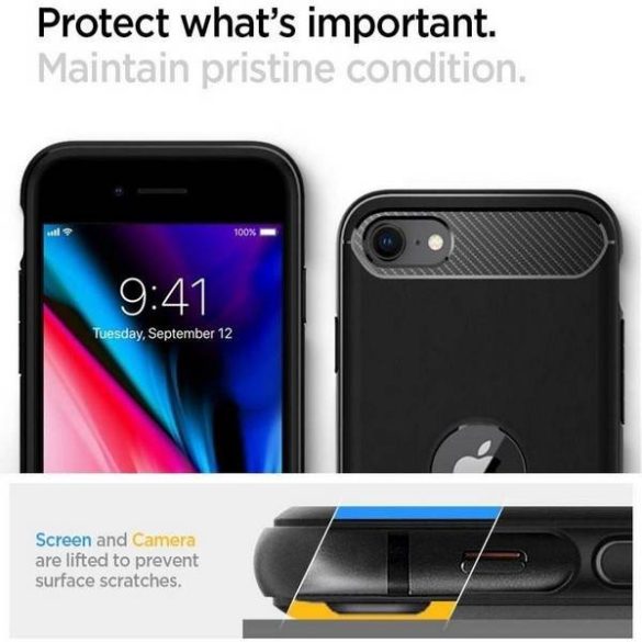 Spigen Rugged Armor iPhone SE2020/SE 2022 fekete tok