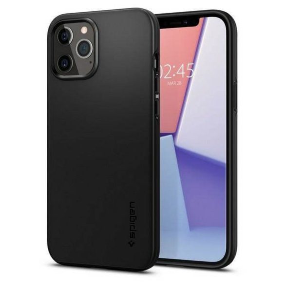 Spigen Thin Fit iPhone 12/12 Pro vékony fekete tok