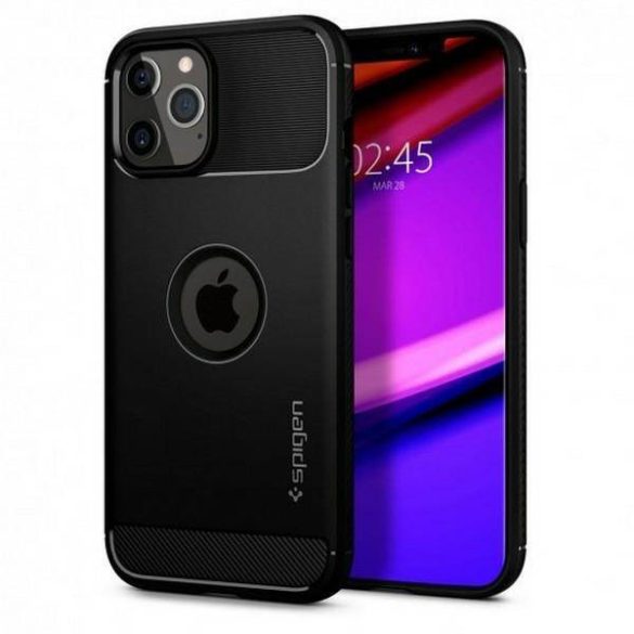 Spigen Rugged Armor iPhone 12/12 Pro 6,1" matt fekete tok