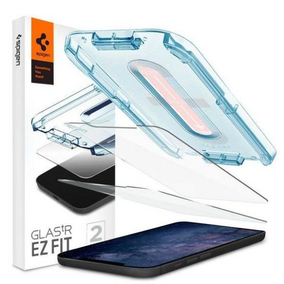 Spigen Glas.TR iPhone 12/12 Pro 6,1" 2-Pack "EZ FIT" Edzett üveg képernyővédő fólia