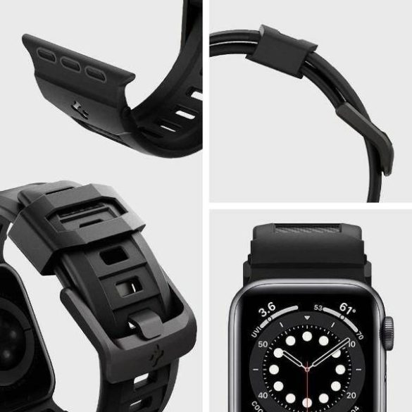 Spigen Rugged óraszíj Apple Watch 4/5/6/7/8/SE 40/41mm fekete