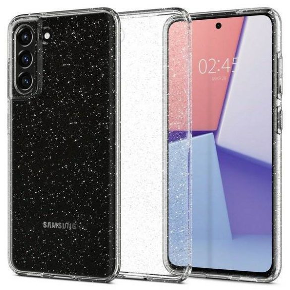 Spigen Liquid Crystal Glitter Samsung G990 S21 FE átlátszó tok