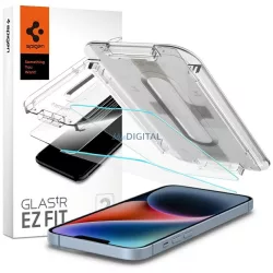   Spigen GLAS.tR EZ Fit edzett üveg felhelyezést segítő kerettel iPhone 13/13 Pro/14/16e - 2 db
