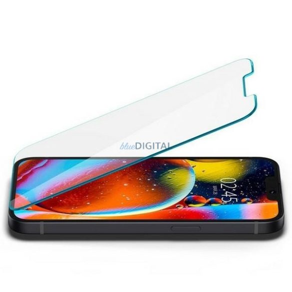 Spigen GLAS.tR EZ Fit edzett üveg felhelyezést segítő kerettel iPhone 13/13 Pro/14/16e - 2 db
