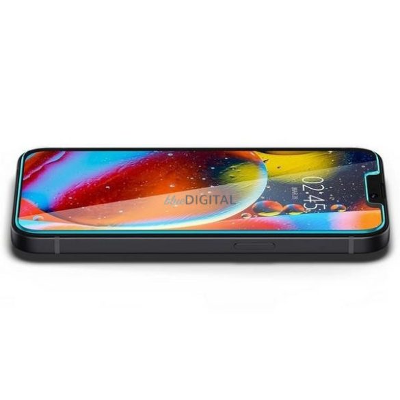 Spigen GLAS.tR EZ Fit edzett üveg felhelyezést segítő kerettel iPhone 13/13 Pro/14/16e - 2 db