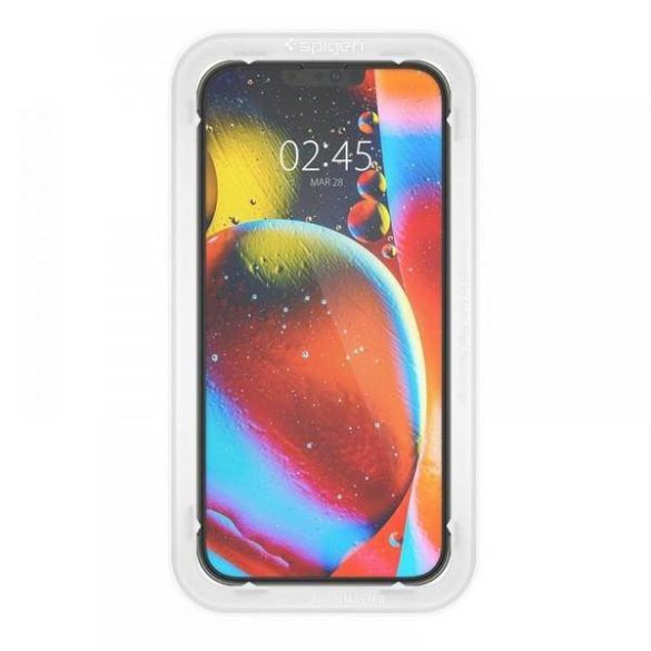 Spigen Alm Glass FC iPhone 13/13 Pro 2db Edzett üveg fekete kijelzővédő fólia