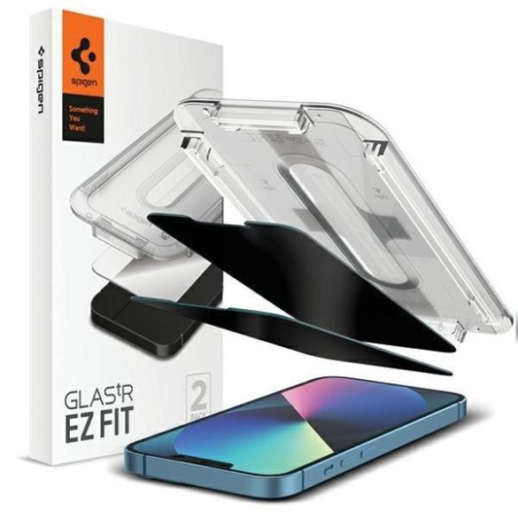 Spigen Glas.TR iPhone 13/13 Pro/14 6,1" betekintésvédelem 2db "EZ FIT" AGL03388 edzett üveg