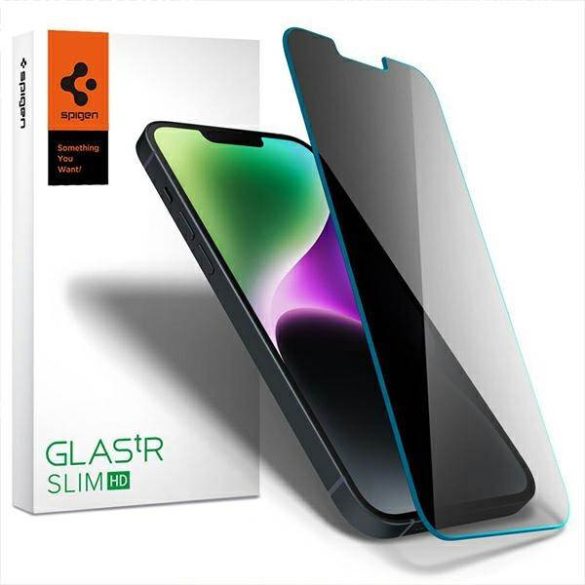 Spigen Glas.TR Slim iPhone 14/13 Pro/13 Privacy Edzett üveg kijelzővédő fólia