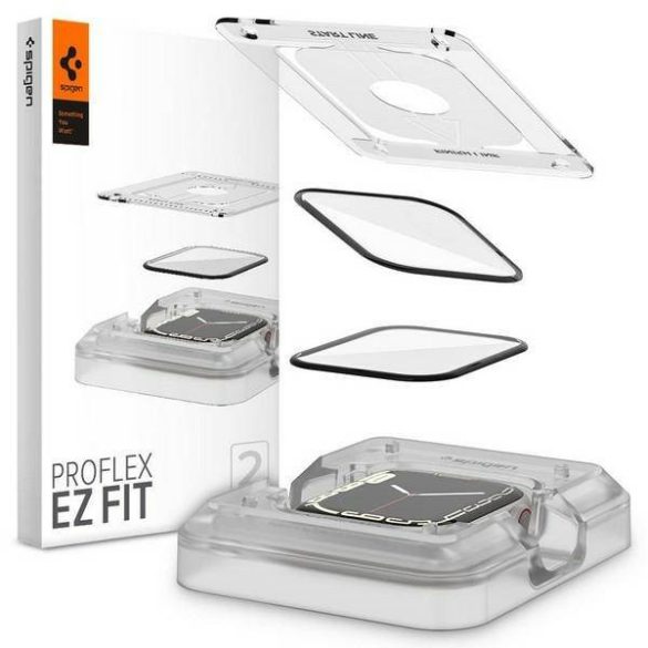 Spigen ProFlex EZ FIT Apple Watch 7 45mm 2db hibrid üveg képernyővédő fólia