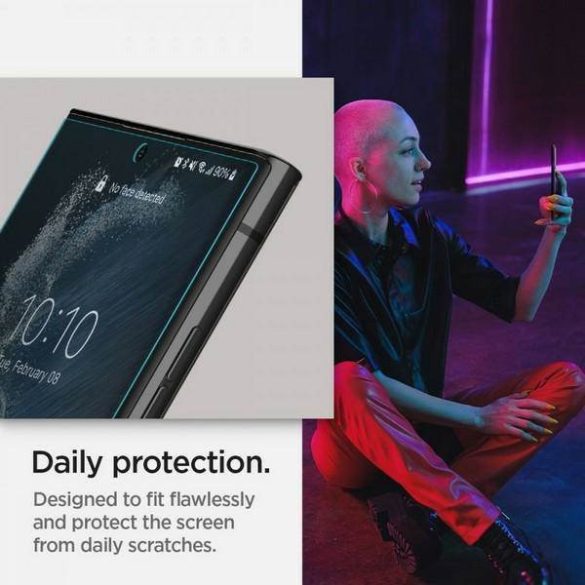 Spigen Folia Neo Flex Samsung Galaxy S908 S22 Ultra 2db nedves felvitelű képernyővédő fólia