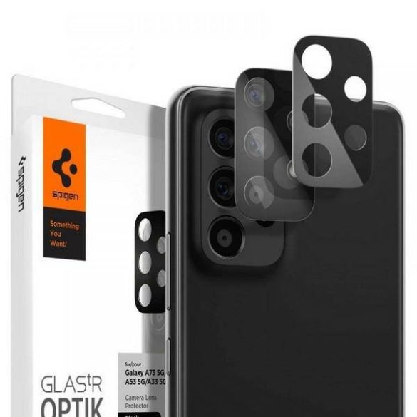 Spigen Optik.Tr Kamera Samsung Galaxy A33/A53/A73 5G Edzett üveg fekete 2db kameravédő fólia