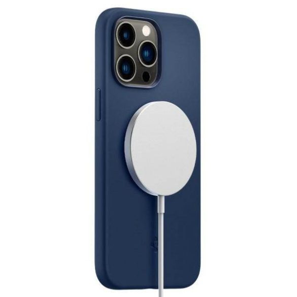 Spigen Silicone Fit iPhone 14 Pro Max 6,7" MAG Magsafe kék szilikon tok