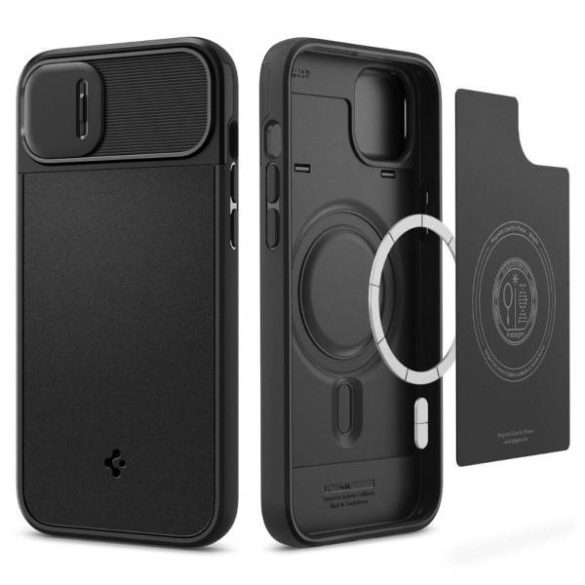 Spigen Optik Armor iPhone 14 Plus / 15 Plus 6,7" MAG Magsafe fekete tok