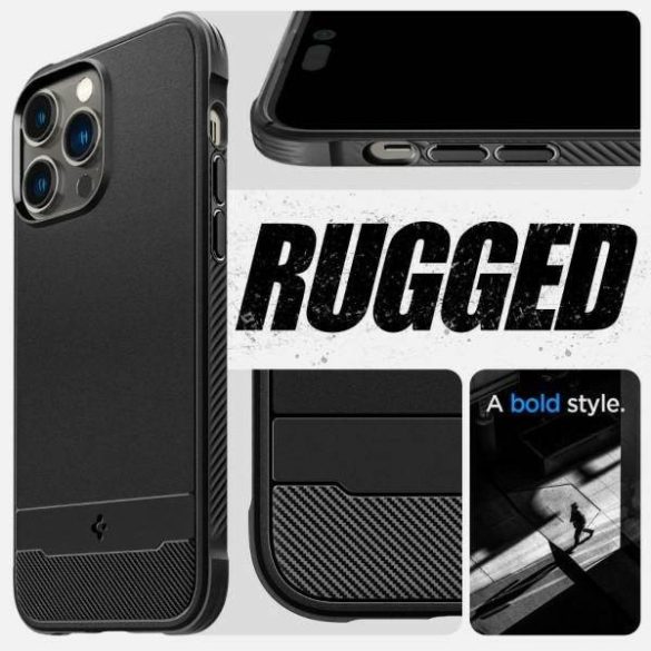 Spigen Rugged Armor MAG iPhone 14 Pro 6,1" Magsafe matt fekete tok