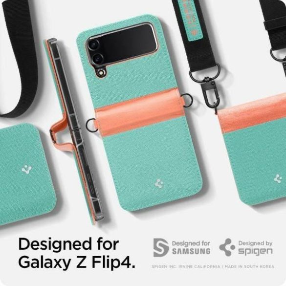 Spigen Compoty Samsung Z Flip 4 zöld / barack tok