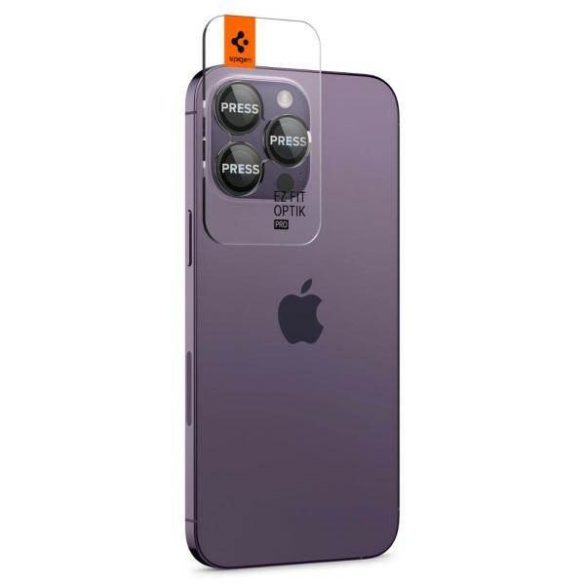 Spigen Optik.Tr Camera iPhone 14 Pro / 14 Pro Max EZ FIT Lens 2db fekete kameravédő fólia