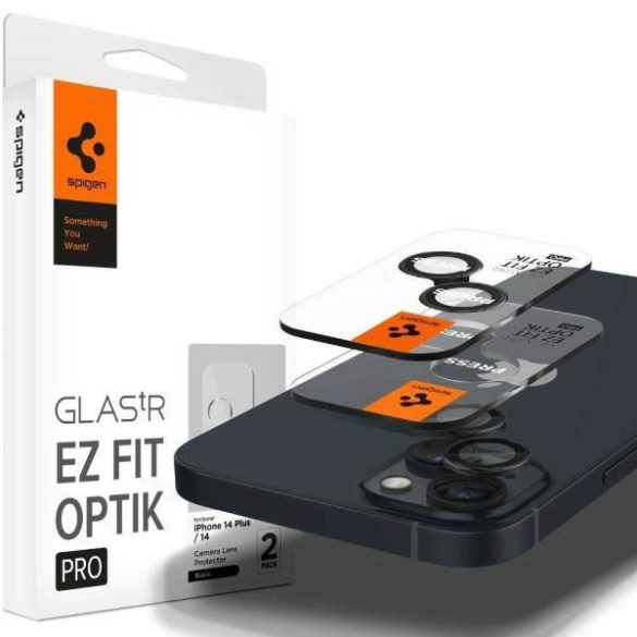 Spigen Optik.Tr kamera iPhone 14/14 Plus /15/15Plus EZ FIT objektív 2db fekete fólia AGL05213 