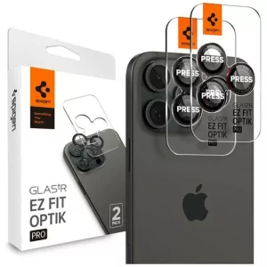 Spigen Optik.Tr Camera kamera lencse védő fólia fekete szegéllyel iPhone 14 Pro/14 Pro Max/15 Pro/15 Pro Max/16 Pro/16 Pro Max - 2 db